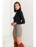 Checkered mini skirt with ruffles, black 0379 - Online store - Boutique